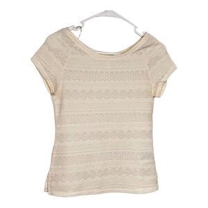H&M short sleeve lightweight sweater cream women’s size small